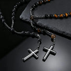 PENDRA Cross Tiger Rosary Necklace