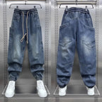 2026 Luxury Man Clothing Brands Men's New Retro Washed Elastic Jeans Summer Trendy Brand Harlan Pants Tied Feet Casual Trousers