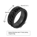 Viking Rune Chain Spinner Ring for Men,Stainless Steel Rotatable Ring,Vintage Norse Stress Relief Jewelry Gift