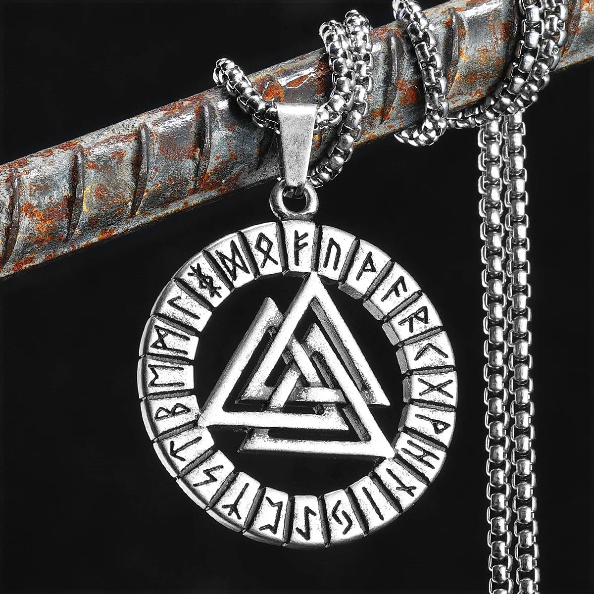 Retro Viking Runes Odin Men Necklaces Stainless Steel Pendant Chain Women Punk Fashion Jewelry New In Accessories Gift Wholesale