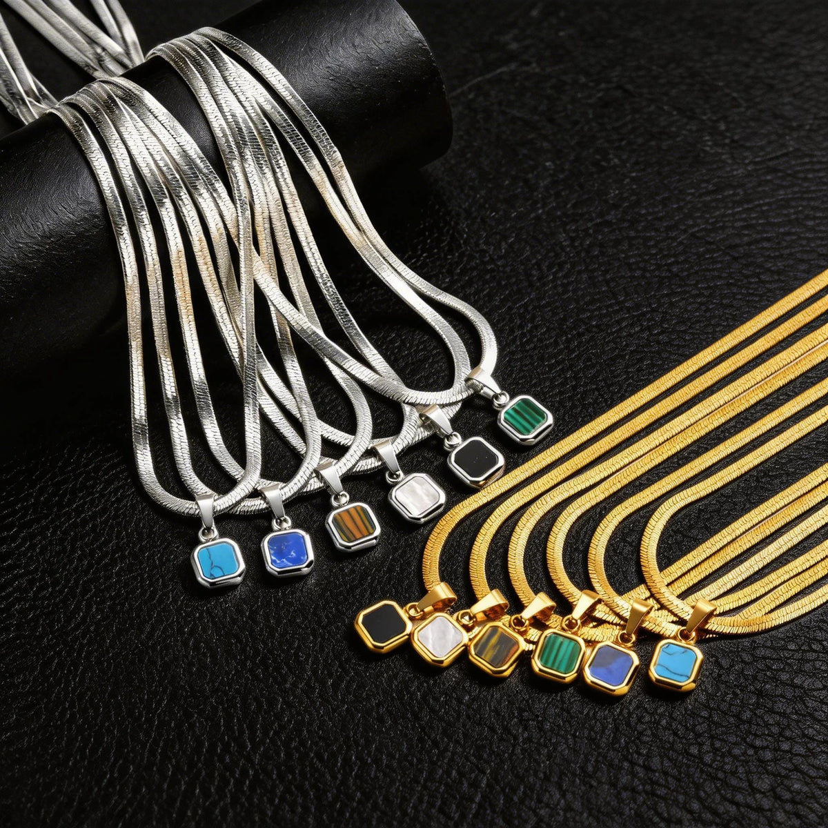 PENDRA Cuban Stone Chain Necklace