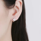 925 Sterling Silver Vintage Earrings For Women Trendy Simple Flower CZ Earring Jewelry Prevent Allergy Party Accessories Gift
