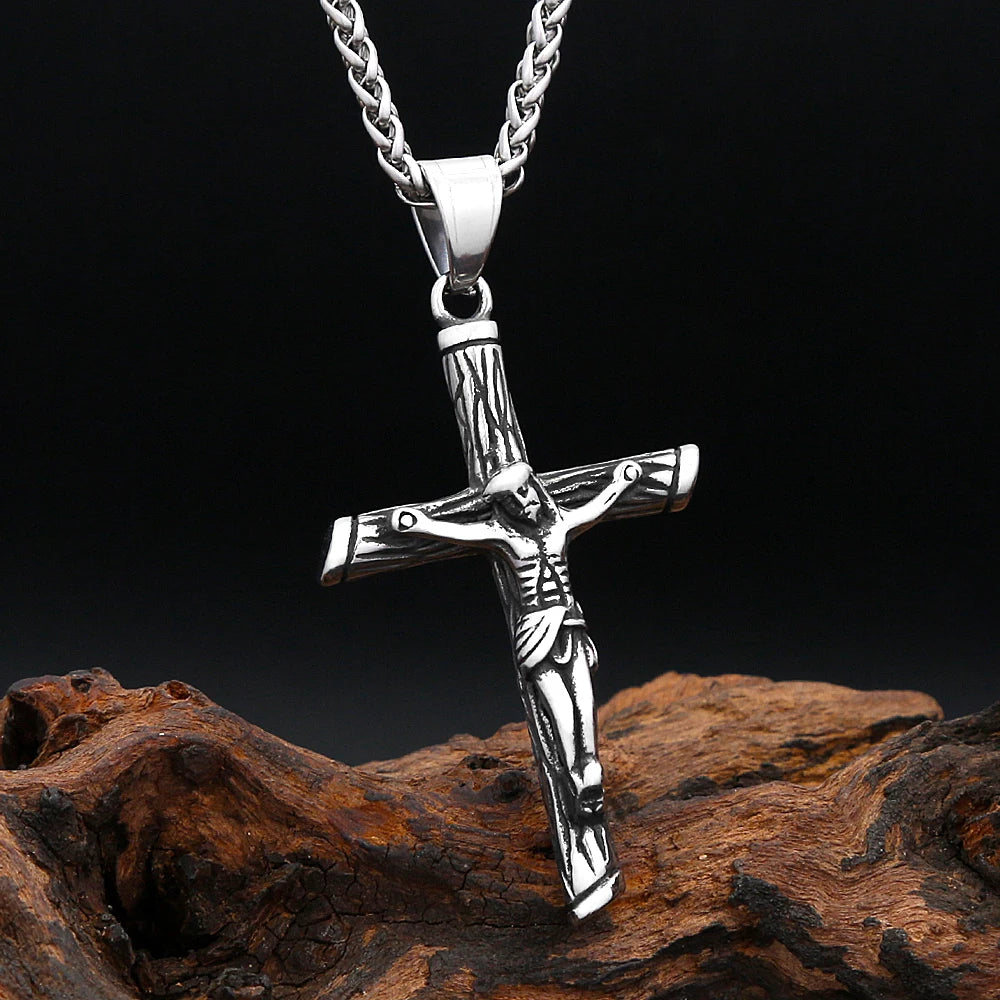 PENDRA Jesuscross 316L Stainless Steel Cross Necklace