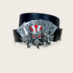 PENDRA Celesessa Leather Skull Gothic Belt