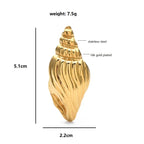 PENDRA Coastal Conch Stainless Steel Brooch