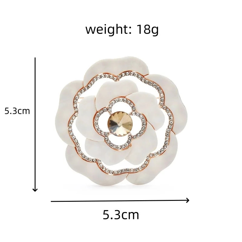 PENDRA Florawhite White Flower Brooch