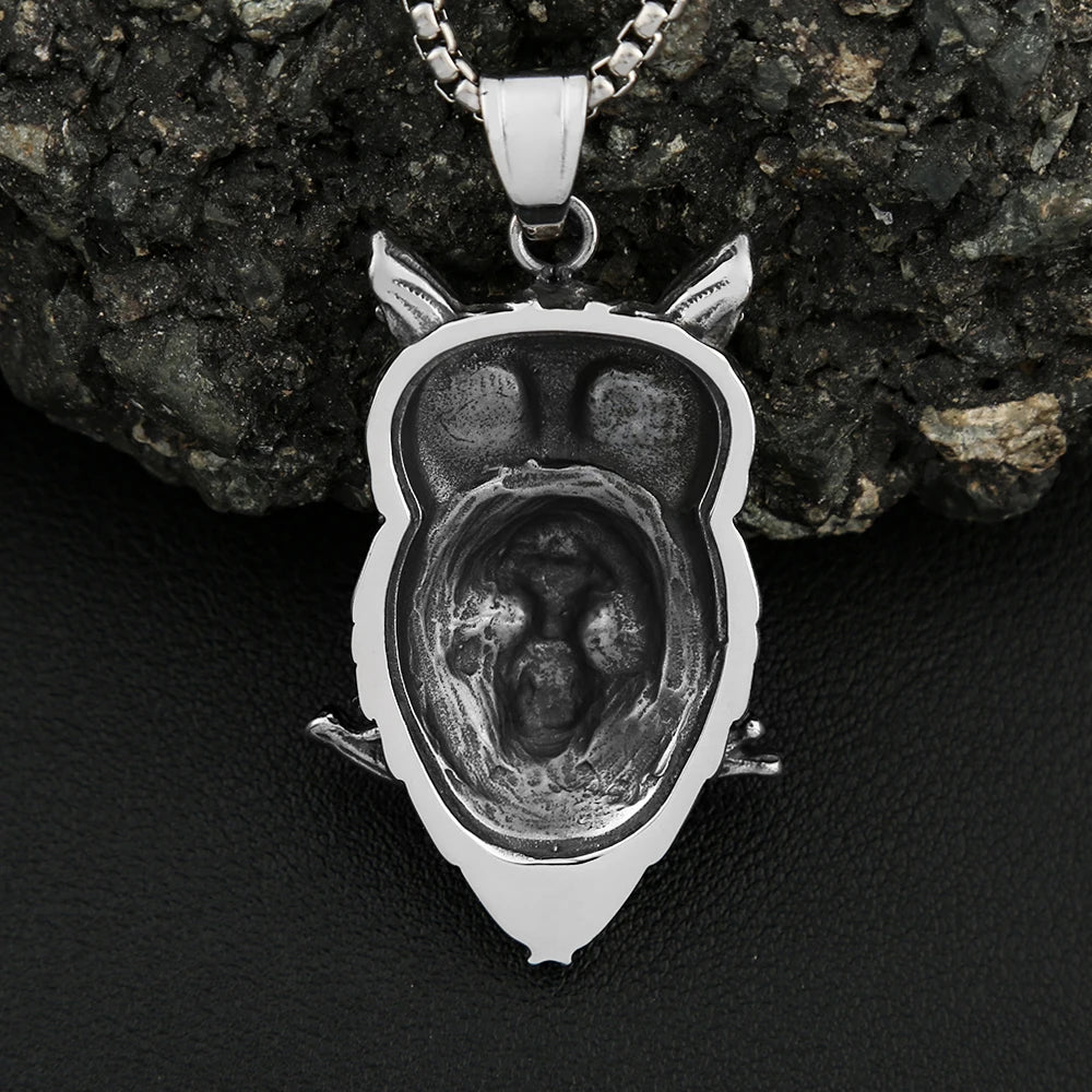 PENDRA Owlskull Gothic Owl Skull Pendant