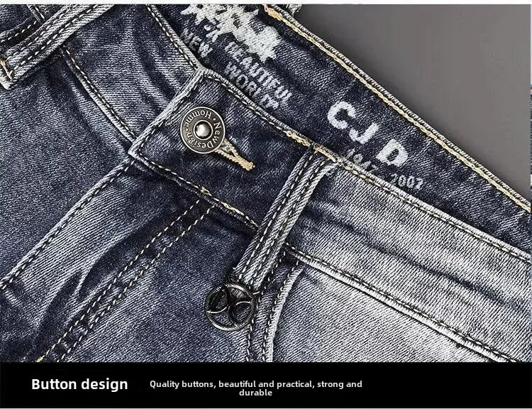 Spring Autumn 2025 Man Luxury Clothing Retro Embossed Denim Jeans for Men High-End Washed Fashion Man Designer Skinny Jeans