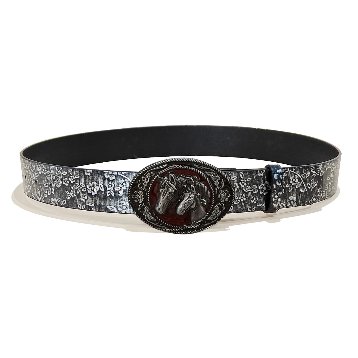 Retro Western Cowboy Style Casual Belt with Antiqued Alloy Horse Buckle, a Versatile Accessory for Daily Commute and Dating