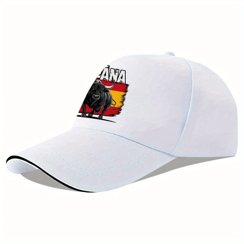 1pc of "ESPANA" Featuring a Spanish Bull, a Printed Baseball Cap That Is Unisex And Appropriate for Any Season