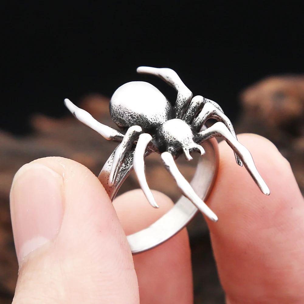 PENDRA Spiderweb 316L Stainless Steel Spider Ring