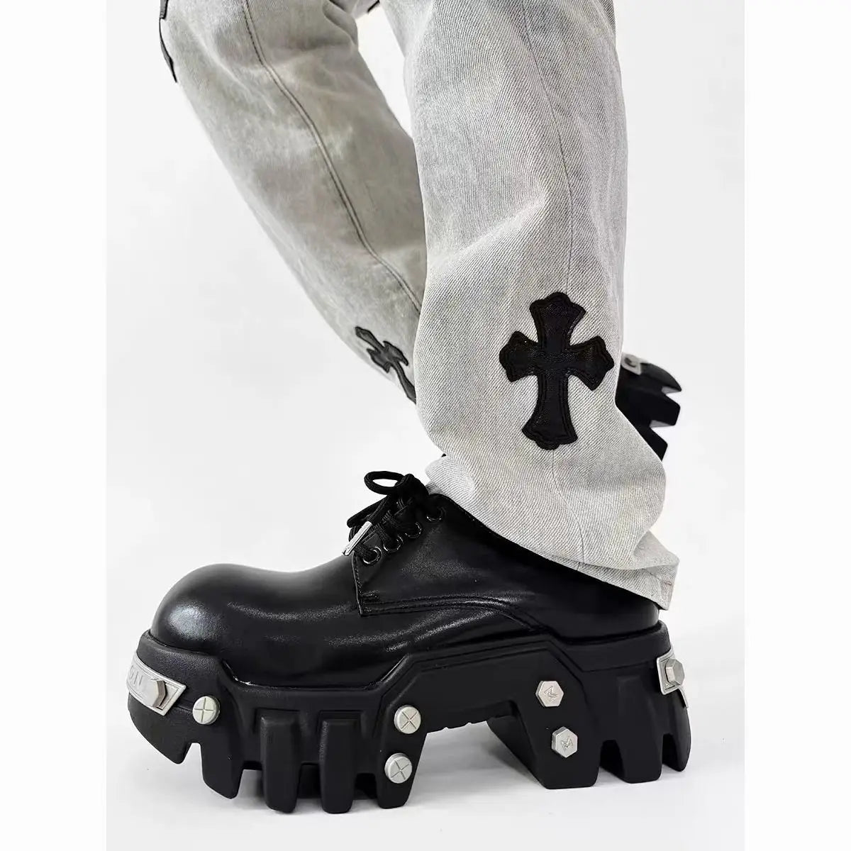 PENDRA Leather Iron Head Shoes