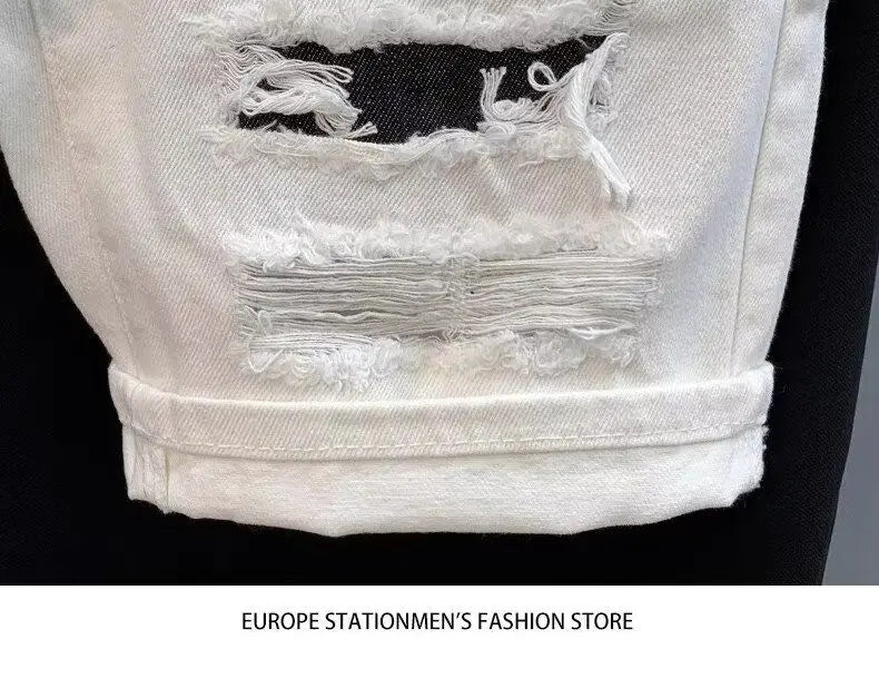 PENDRA Cat Beard Ripped Shorts