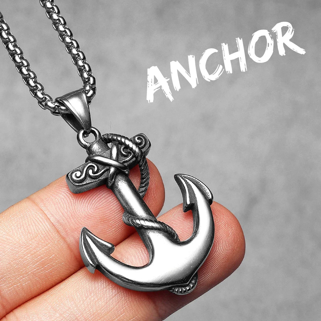 PENDRA Pirate Anchor Steel Necklace