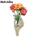PENDRA Florabelle Multicolor Enamel Flower Brooch