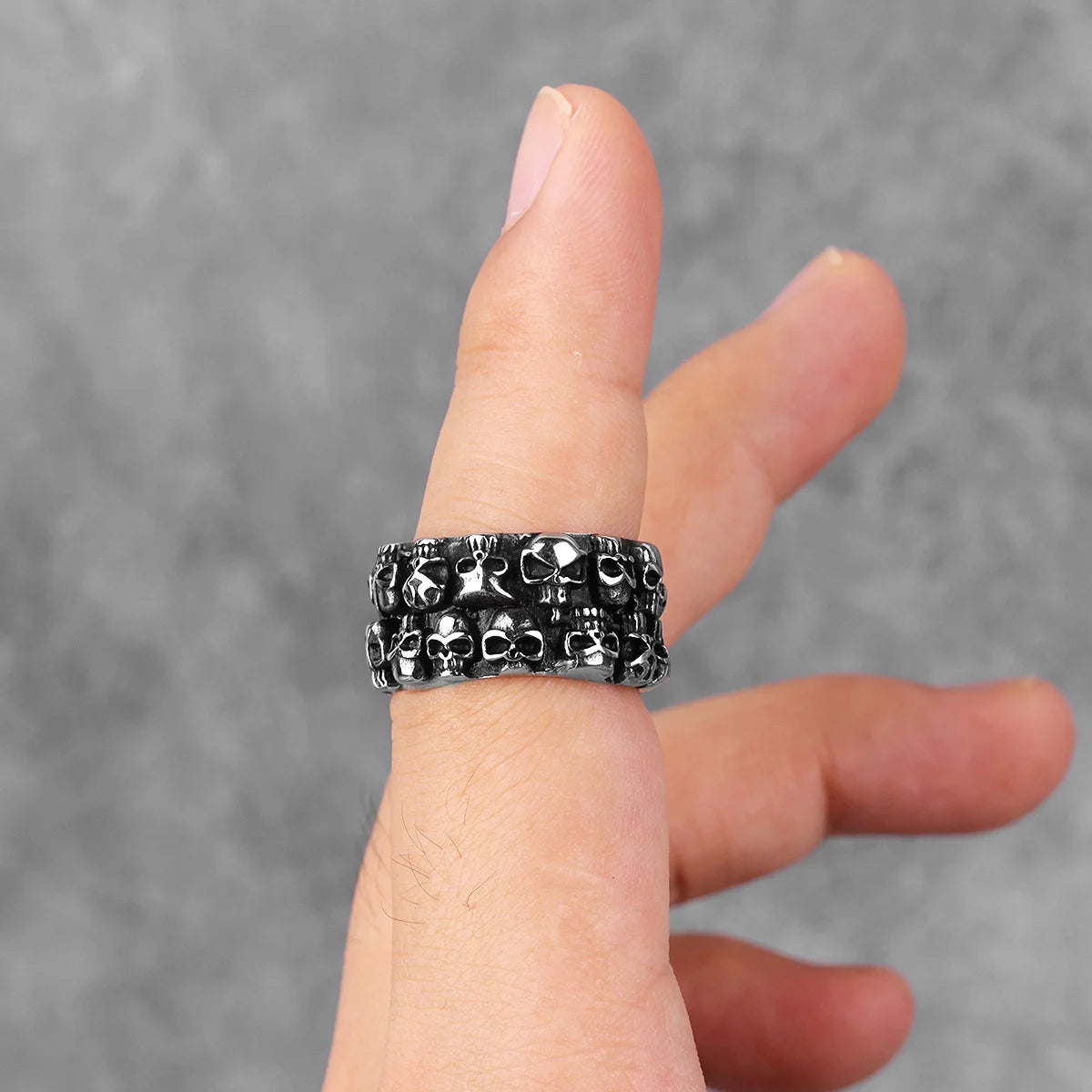 PENDRA Rock Domineering Multiple Steel Ring