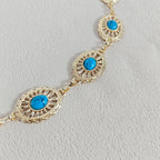 PENDRA Velara Metal Blue Gemstone Luxury Waist Chain Belt