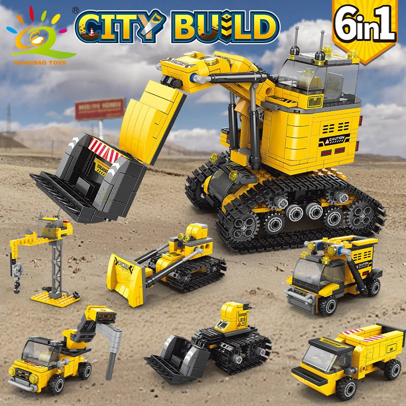 PENDRA Engineering Bulldozer Crane Building Set