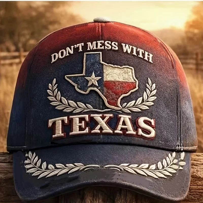 PENDRA Mess Texas Gradient State Map Laurel Wreath Baseball Cap