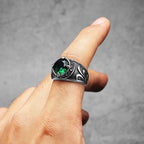 PENDRA Gems Carving Rock Steel Ring