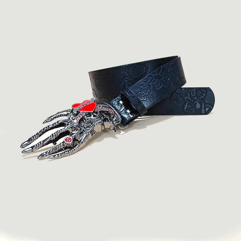 PENDRA Velaellea Leather Skull Gothic Belt