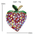 PENDRA Berryshine Red Rhinestone Strawberry Brooch