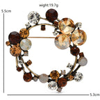PENDRA Wreathelle 3-Color Crystal Flower Wreath Brooch