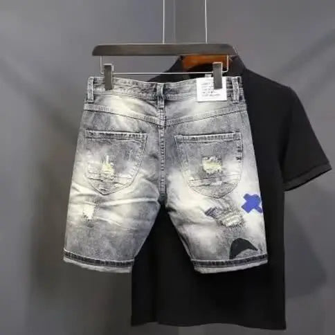 PENDRA Denim Embroidered Distressed Streets Pants