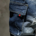 PENDRA Washed Distressed Ripped Pants