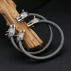 PENDRA Wolfduo Vintage Viking Double Wolf Bracelet