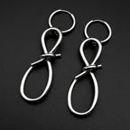 Hiphop Punk Barbed Wire Circle Earrings Stainless Steel Gothic Huggie Hoop Ear Ring Women Korean Rapper Jewelry Accessory