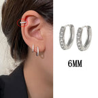 PENDRA Diamond Studded Hoop Sterling Earrings