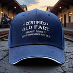 1pc Adjustable Baseball Cap Dad Hat with " Old Fart" Print - Lightweight, Comfortable Polyester cap for Men and Women, Perfect f