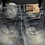 Harajuku Fashion Luxury Clothing Men's Knee-length Shorts Summer Denim Casual Jeans Vintage Washed  High-end Streetwear Shorts
