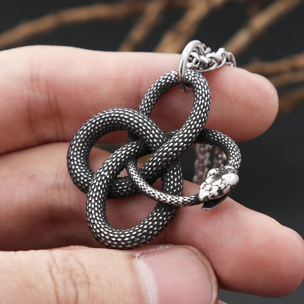 PENDRA Ouroboros 316L Stainless Steel Snake Pendant
