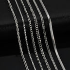6pcs Stainless Steel Chain Necklace for Men Women,Silver Gold Color Cuban Rope Snake Box Chain Collars,Classic Metal Jewelry Set