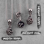 PENDRA Skull Claw Beads Steel Necklace