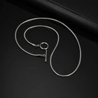 2mm Classic Round Snake Chain Necklace for Men Boys,50cm Toggle Chain Link Collar,Simple Easy Clasps Chains