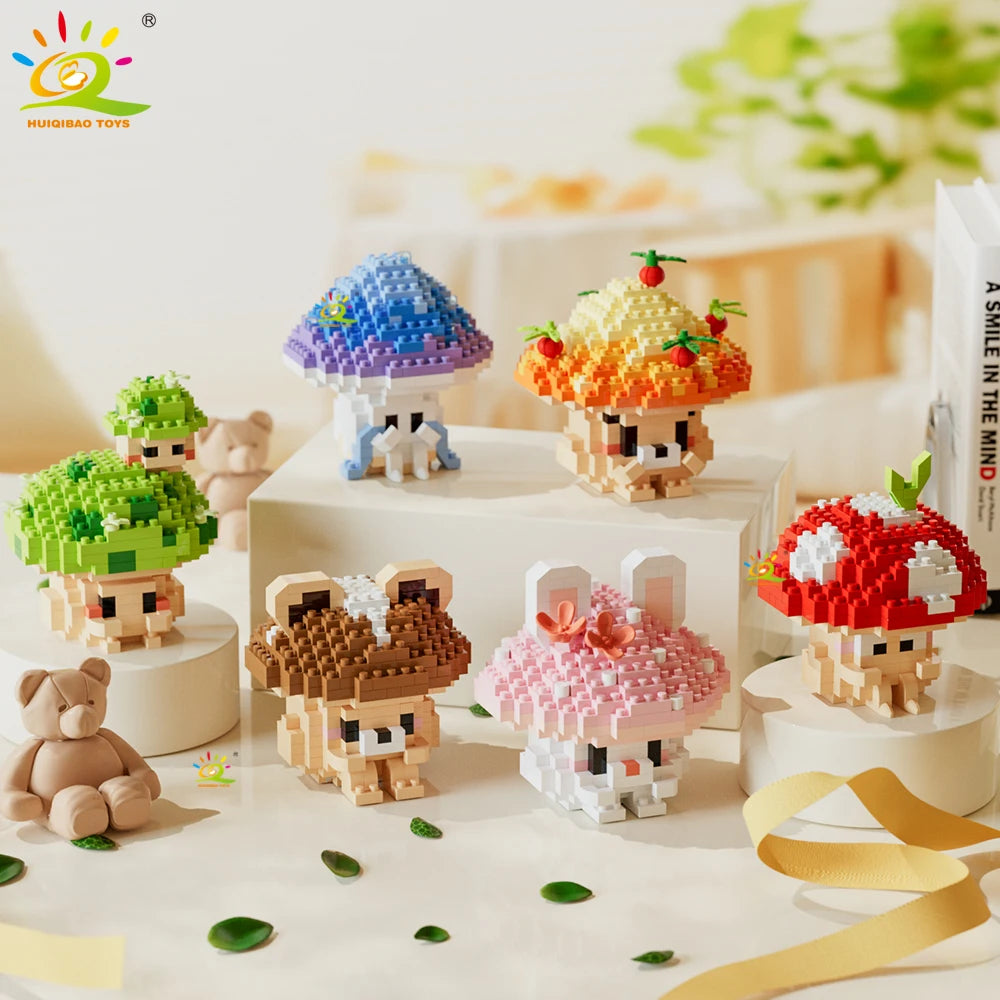 PENDRA Cute Mushroom Micro Building Set