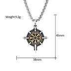PENDRA Vegvisir Viking Compass Pendant Necklace