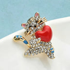 PENDRA Hold Heart Cat Brooch