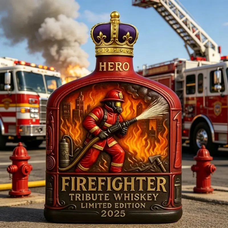 2026 Limited Edition Firefighter Whiskey Decanter Hero Tribute Design Bar Decor Collectible Ornament