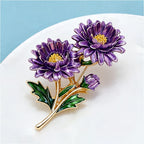 PENDRA Flora September Birthday Enamel Flower Brooch