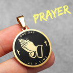 Cross Praying Hands Bilble Men Necklaces Stainless Steel Pendant Chain Women Jewelry HipHop Cool Accessories Gifts Wholesale