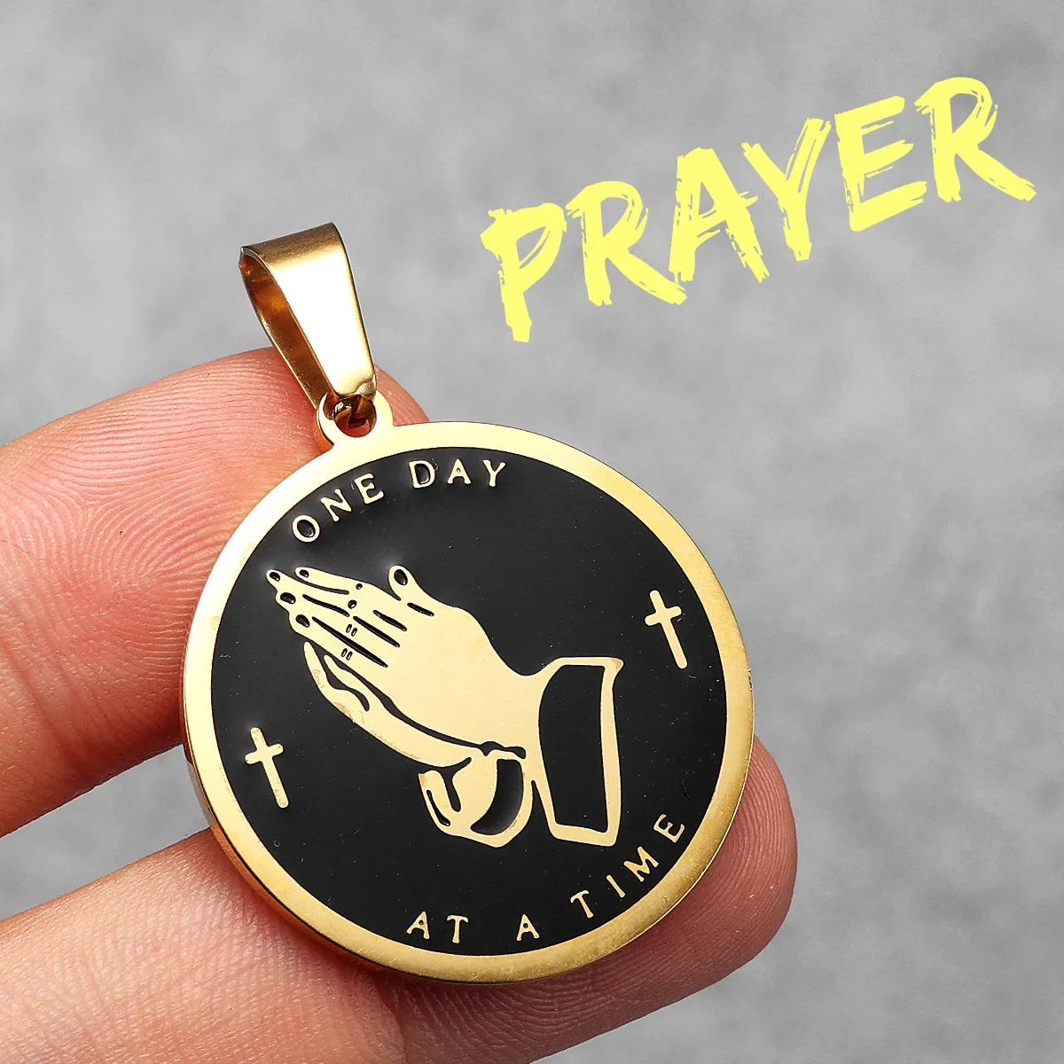 Cross Praying Hands Bilble Men Necklaces Stainless Steel Pendant Chain Women Jewelry HipHop Cool Accessories Gifts Wholesale