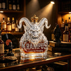Krampus Gothic Demon Horn Glass Decanter Creative Spirits Bottle for Whiskey Bourbon Rum and Holiday Decoration