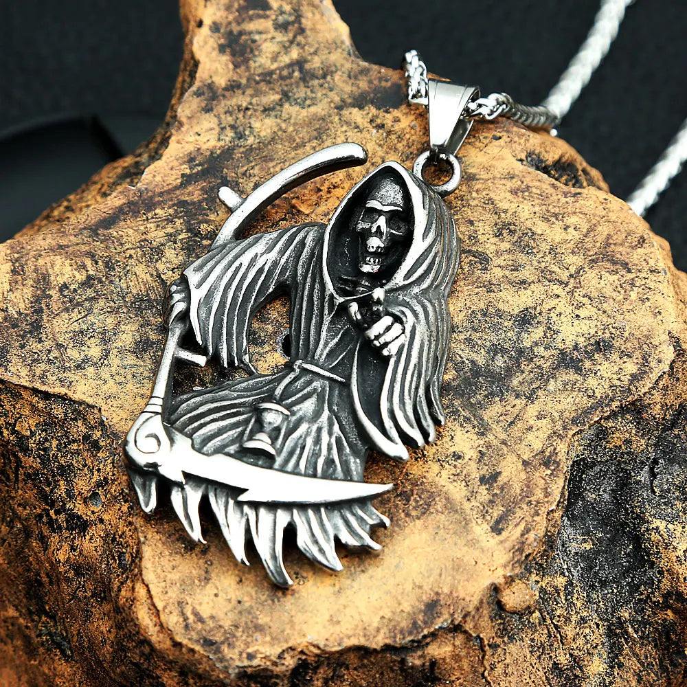 PENDRA Deathscythe Skull Scythe Pendant