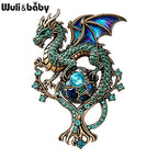 PENDRA Dragon US-Flag Animal Brooch