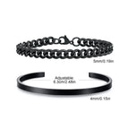 5mm Cuban Chain Bracelet for Men Boys,Waterproof Stainless Steel Cuff Bangle,Simple Minimalist Jewelry Gift