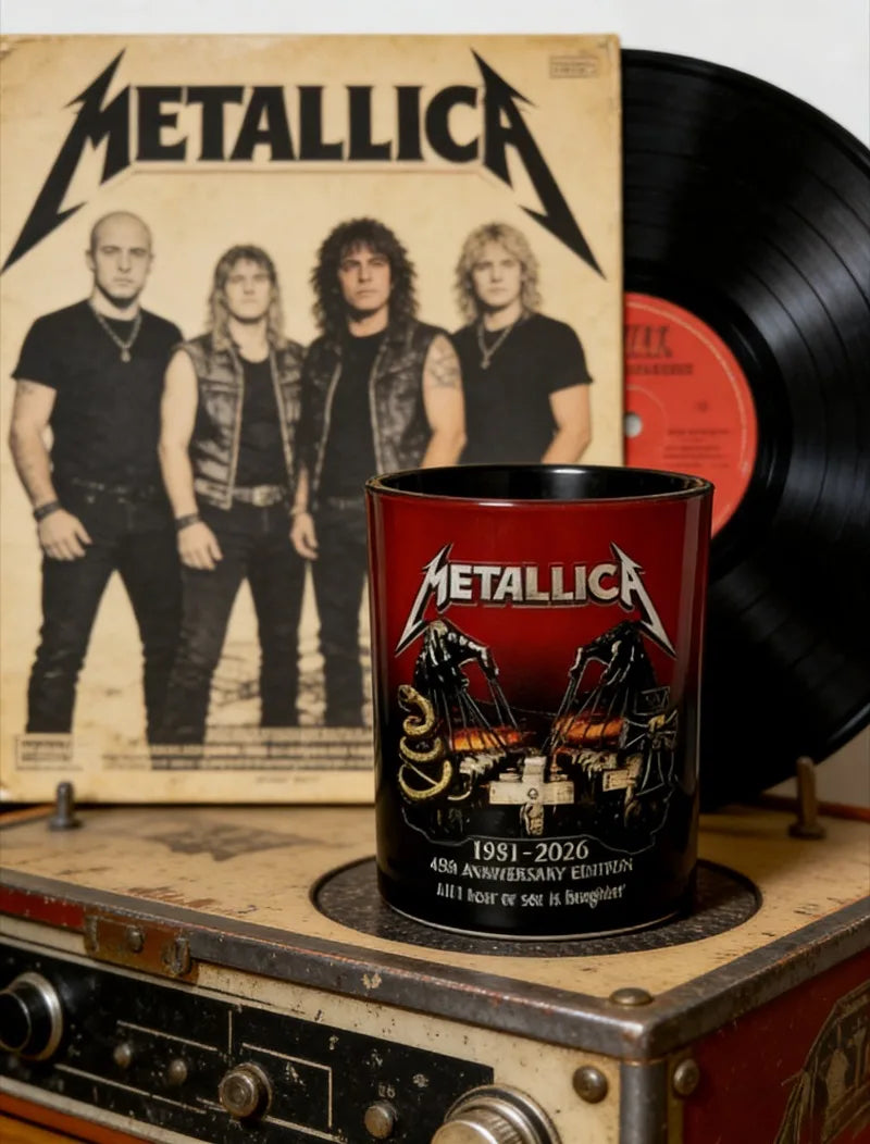 Creative heavy metal rock style glass 1981-2026 commemorative water cup, the first choice for rock fans to give gifts